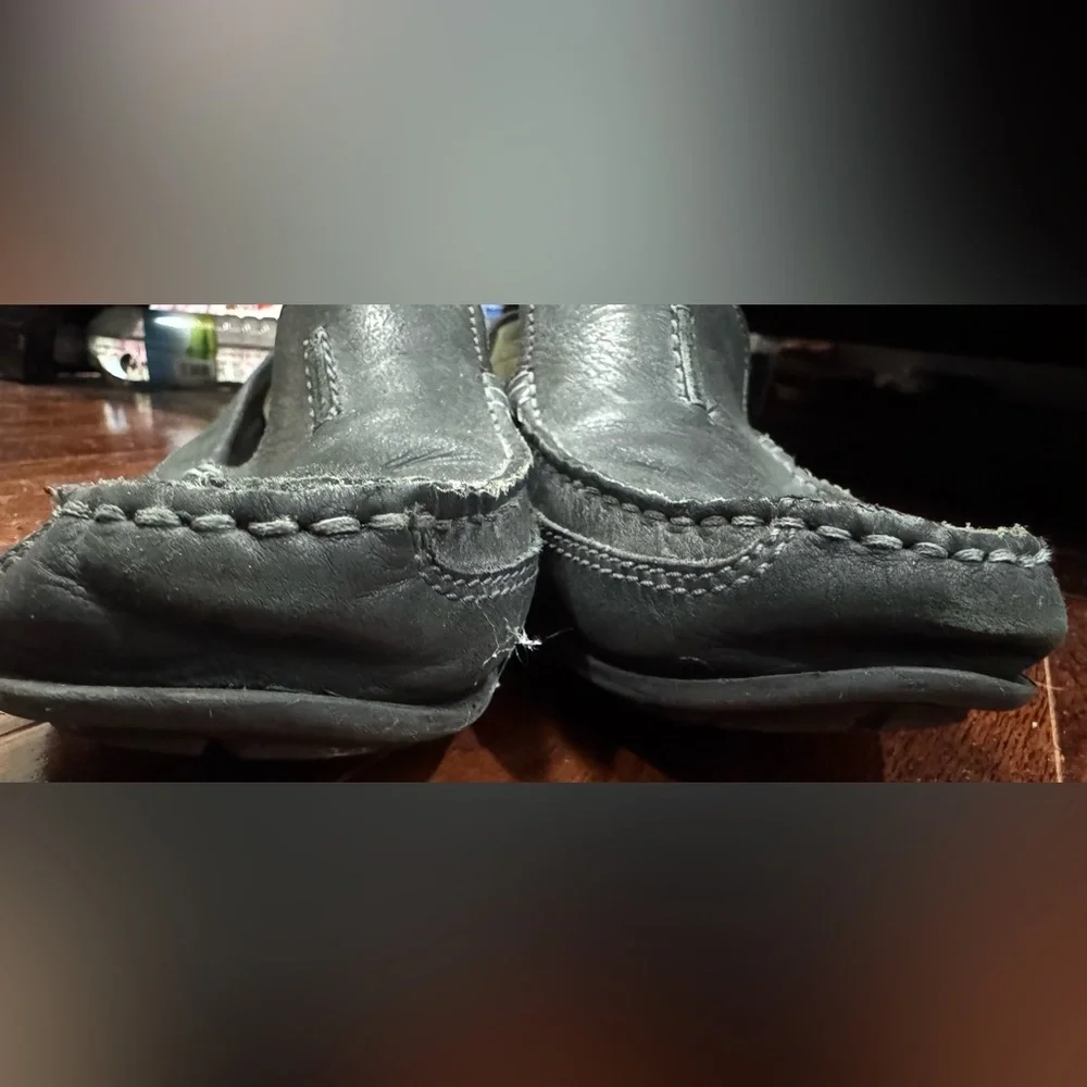Clarks Ashmont Race Mens Black Leather Slip On Moccasin Loafer Driving Shoes 12